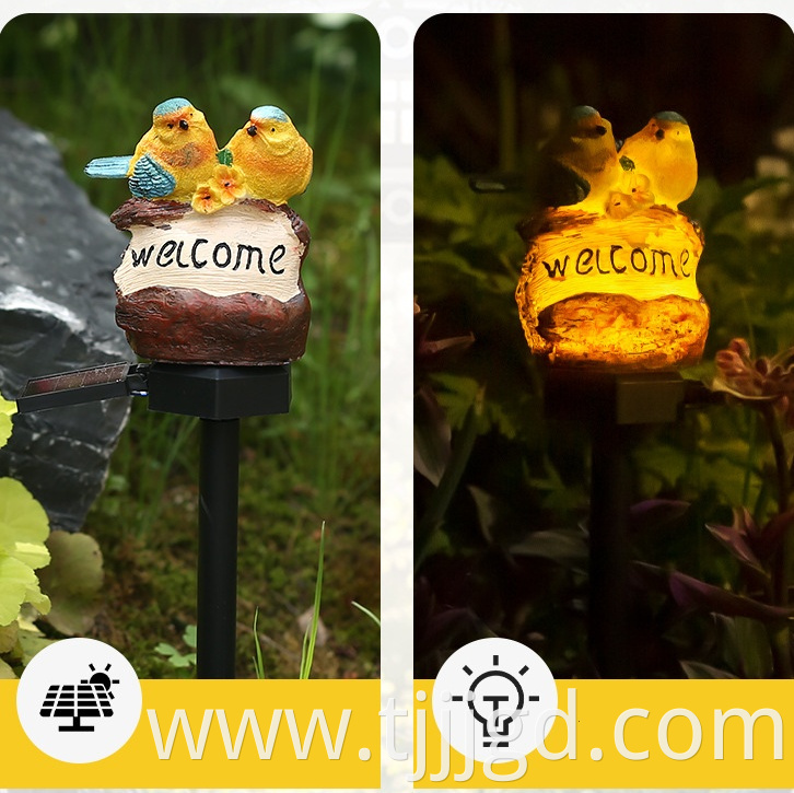 Dual Bird Resin Ground Plug In Lamp